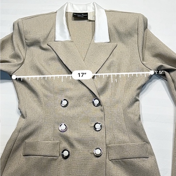 Victoria Ashley New York VTG two piece suit tan size 5/6 - Picture 4 of 14